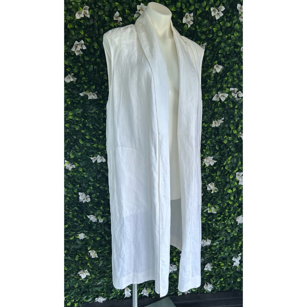 Lafayette 148 | linen longline open vest